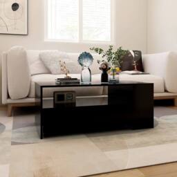 Berkfield Home Coffee Table Black 102x55x42 cm Engineered Wood - Size: 102 x 55 x 42 cm - thumbnail 5