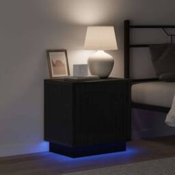 Berkfield Home Bedside Cabinets with LED Lights 2 pcs Black Oak 44x34, 5x45 cm - thumbnail 5