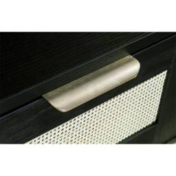 Furniture Maxi Boho 3+2 Drawers Chest Rattan Decorated Storage Cabinet in Black - thumbnail 5