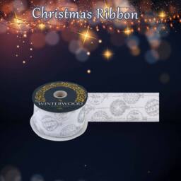VFM e-Store Christmas Ribbon Garland 6cm x 10cm Silver X 1 - Size: 6 cm x 10 cm - thumbnail 3