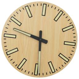 Berkfield Home Wall Clock with Luminous Scales & Pointers Yellow √ò30 cm in Natural - thumbnail 3