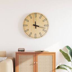 Berkfield Home Wall Clock with Luminous Scales & Pointers Yellow √ò30 cm in Natural - thumbnail 2