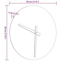 Berkfield Home Wall Clock with Luminous Scales & Pointers Yellow √ò30 cm in Natural - thumbnail 8