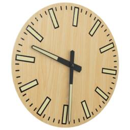 Berkfield Home Wall Clock with Luminous Scales & Pointers Yellow √ò30 cm in Natural - thumbnail 1