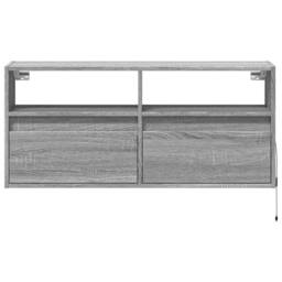 Berkfield Home TV Wall Cabinet with LED Lights Grey Sonoma 100x31x45 cm - Size: 100 x 31 x 45 cm - thumbnail 6
