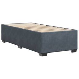 Berkfield Home Soft Bed Frame without Mattress Dark Grey 90x190 cm Single Velvet - thumbnail 1