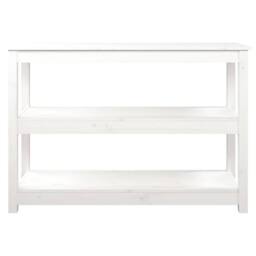 Berkfield Home Beautiful Console Table White 110x40x74 cm Solid Wood Pine - Size: 110 x 40 x 74 cm - thumbnail 5