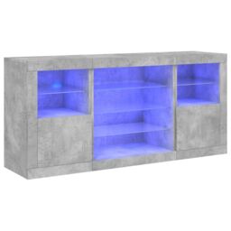 Berkfield Home Sideboard with LED Lights Concrete Grey 142.5x37x67 cm - thumbnail 2
