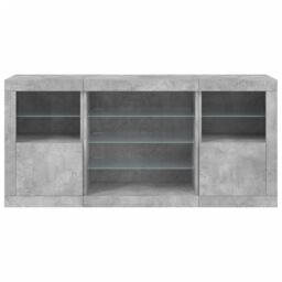 Berkfield Home Sideboard with LED Lights Concrete Grey 142.5x37x67 cm - thumbnail 6