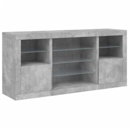 Berkfield Home Sideboard with LED Lights Concrete Grey 142.5x37x67 cm - thumbnail 5