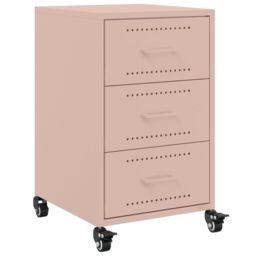 Berkfield Home Bedside Cabinet Pink 36x39x59 cm Steel - Size: 36 x 39 x 59 cm - thumbnail 2