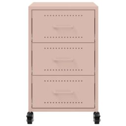 Berkfield Home Bedside Cabinet Pink 36x39x59 cm Steel - Size: 36 x 39 x 59 cm - thumbnail 6