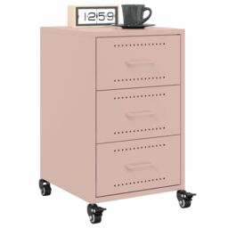 Berkfield Home Bedside Cabinet Pink 36x39x59 cm Steel - Size: 36 x 39 x 59 cm - thumbnail 4