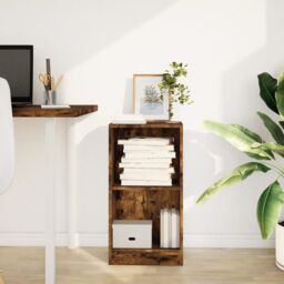 Berkfield Home Bookcase Smoked Oak 40x24x76 cm Engineered Wood in Brown - Size: 40 x 24 x 76 cm - thumbnail 3