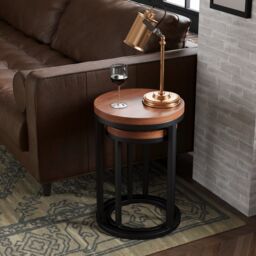 Rest Relax Sierra Acacia Circular Nest Of 2 Tables in Brown - thumbnail 3
