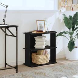 Berkfield Home Elegant Bookcase 3-Tier Black 60x30x60 cm Engineered Wood - Size: 60 x 30 x 60 cm - thumbnail 1