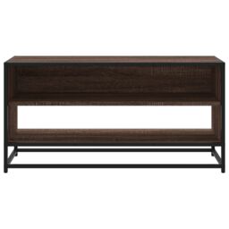 Berkfield Home TV Cabinet Brown Oak 91x40x46 cm Engineered Wood & Metal - Size: 91 x 40 x 46 cm - thumbnail 4