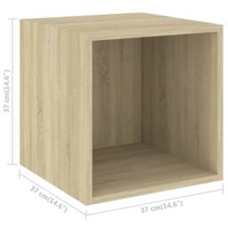 Berkfield Home 4 Piece TV Cabinet Set Sonoma Oak Engineered Wood in Light Tan - thumbnail 6