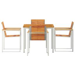 Berkfield Home 5 Piece Garden Dining Set Solid Wood Acacia in Brown - thumbnail 7