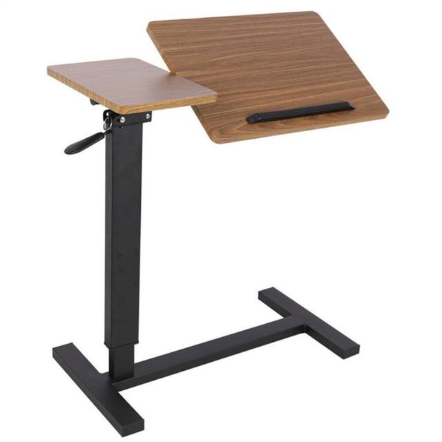 KORVIXA Mobile Tilting Overbed Bedside Desk Adjustable in Brown - Size: 0.6m2 - image 1