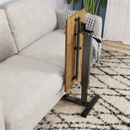 KORVIXA Mobile Tilting Overbed Bedside Desk Adjustable in Brown - Size: 0.6m2 - thumbnail 4