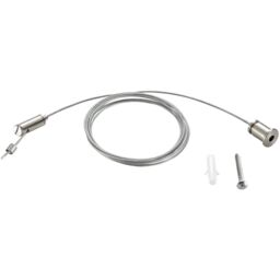 Loops Track Lighting Suspension Kit - 200mm to 3000mm - 25kg Limit - Bright Zinc - thumbnail 1
