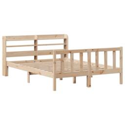 Berkfield Home Beautiful Bed Frame without Mattress 160x200 cm Solid Wood Pine in Light Tan - thumbnail 1