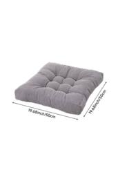 H&O Direct Square Tufted Seat Cushion Thicken Corduroy Meditation Pillow Floor Cushion in Grey - thumbnail 3
