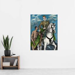"Artery8 Saint Martin & the Beggar Oil Painting El Greco Wall Art Poster - Size: W12"" x H16""" - thumbnail 4