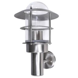 Berkfield Home Patio Wall Light Lamp Stainless Steel in Silver - thumbnail 2