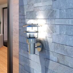 Berkfield Home Patio Wall Light Lamp Stainless Steel in Silver