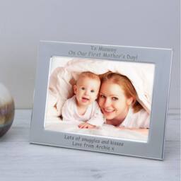 Uniqueful Women's Personalised To Mummy On Our First Mothers Day Silver Plated Frame - thumbnail 3