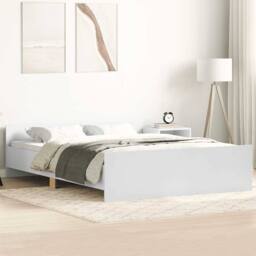 Berkfield Home Bed Frame with Headboard & Footboard White 120x190 cm Small Double - thumbnail 2