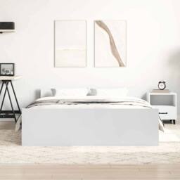 Berkfield Home Bed Frame with Headboard & Footboard White 120x190 cm Small Double - thumbnail 4