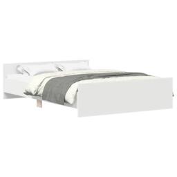Berkfield Home Bed Frame with Headboard & Footboard White 120x190 cm Small Double - thumbnail 1
