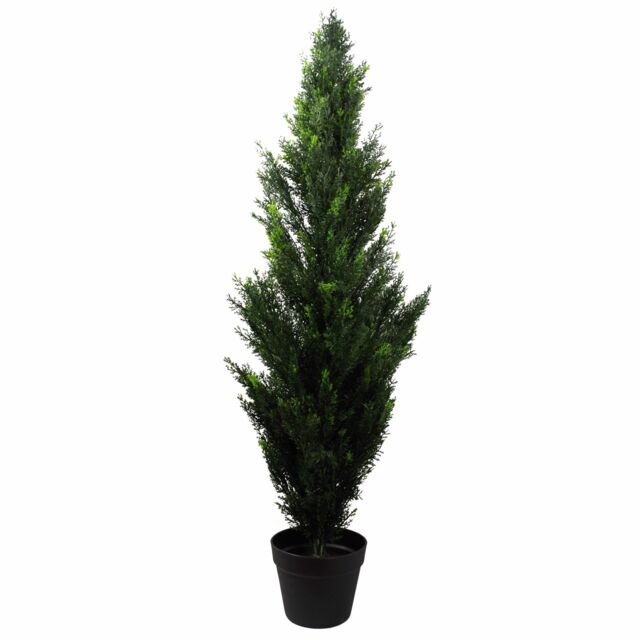 Leaf 120cm Artificial Cedar Cypress Topiary UV Resistant in Green - image 1