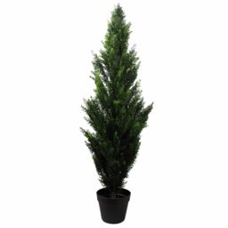 Leaf 120cm Artificial Cedar Cypress Topiary UV Resistant in Green