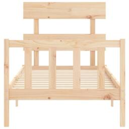 Berkfield Home Beautiful Bed Frame with Headboard 90x200 cm Solid Wood in Light Tan - thumbnail 6