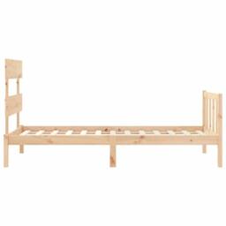 Berkfield Home Beautiful Bed Frame with Headboard 90x200 cm Solid Wood in Light Tan - thumbnail 7