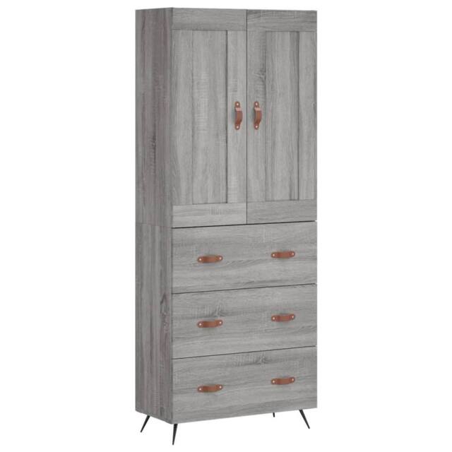 Berkfield Home Highboard Grey Sonoma 69.5x34x180 cm Engineered Wood - image 1
