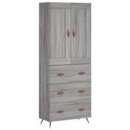 Berkfield Home Highboard Grey Sonoma 69.5x34x180 cm Engineered Wood - thumbnail 1