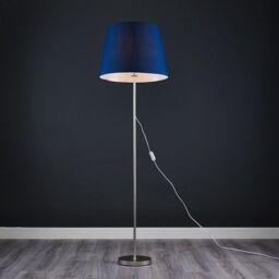 ValueLights Charlie Modern Stem Brushed Chrome Floor Lamp in Metallic Silver - thumbnail 3
