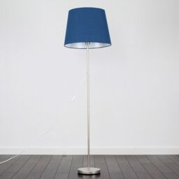ValueLights Charlie Modern Stem Brushed Chrome Floor Lamp in Metallic Silver - thumbnail 2