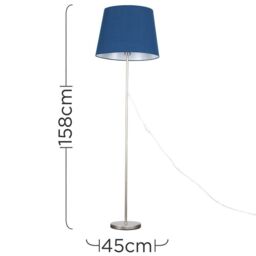ValueLights Charlie Modern Stem Brushed Chrome Floor Lamp in Metallic Silver - thumbnail 5