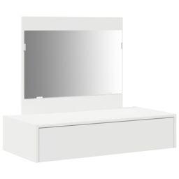 Berkfield Home Wall Hanging Dressing Table White 83x40x70 cm - Size: 83 x 40 x 70 cm - thumbnail 2