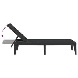 Berkfield Home Sun Lounger Anthracite 186x60x29 cm PP in Black - Size: 186 x 60 x 29 cm - thumbnail 7