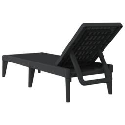 Berkfield Home Sun Lounger Anthracite 186x60x29 cm PP in Black - Size: 186 x 60 x 29 cm - thumbnail 6