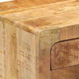 Berkfield Home Bedside Cabinet 37x32x50 cm Solid Wood Rough Mango in Brown - Size: 37 x 32 x 50 cm - thumbnail 6