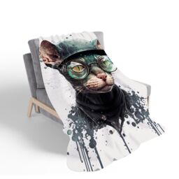 Warren Reed - Designer Cornish Rex Cat Splashart Sherpa Blanket - Size: Large - thumbnail 2