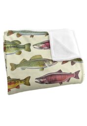 JQ Licensing Fishing Freshwater Fish Silky Touch Super Soft Throw Blanket 152 X 127 cm in White - thumbnail 3